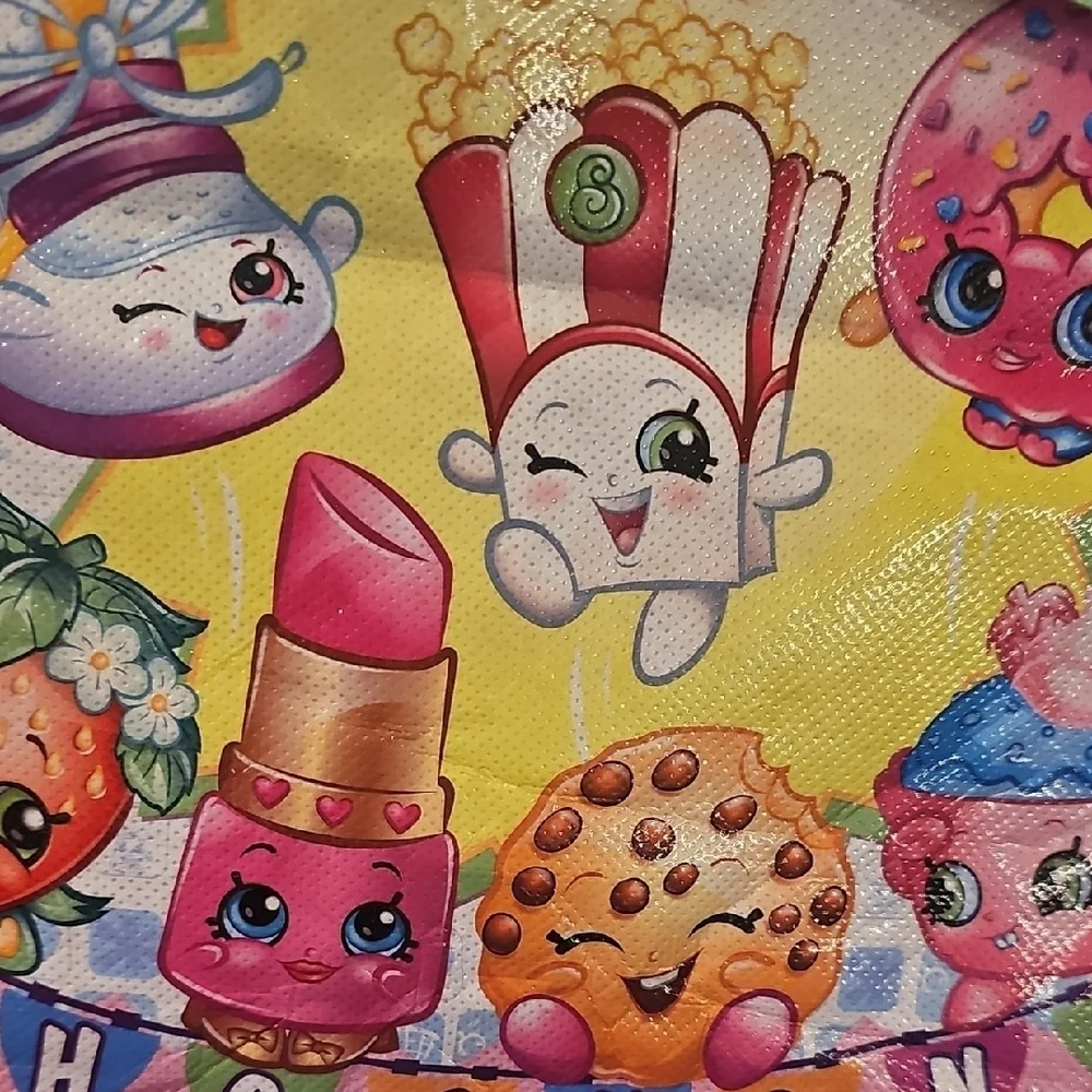 Shopkins NWT Kids Pink and Yellow Character Tote/Shopping Bag